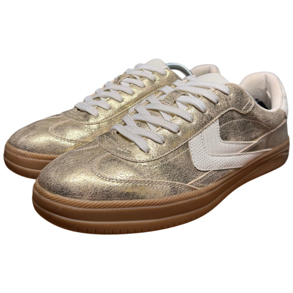 DOLCE VITA Danita Court Women's 7.5 Sneakers Gold Metallic Shoes - Picture 2 of 12